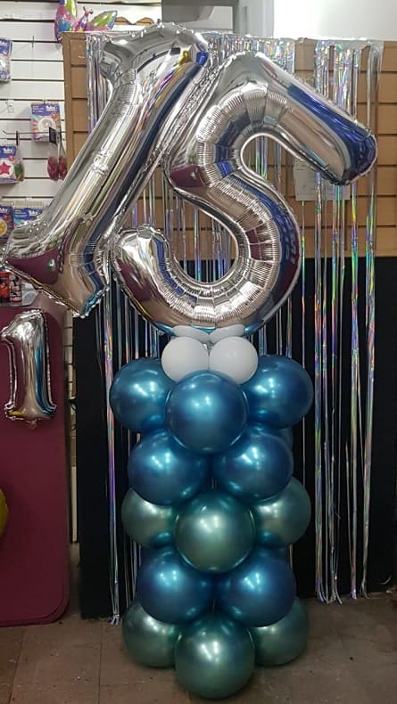 Imagen de Cumple Descripcion: Globos cromados con numero ideal para cumpleaños 