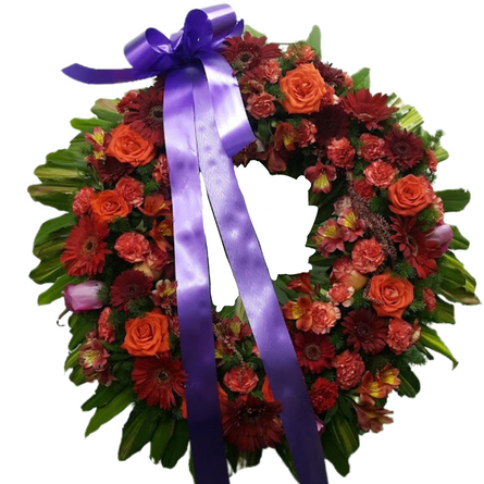 Imagen de Sos maravilloso Descripcion: Corona de 1 metro con flores variadas rosas y gerberas