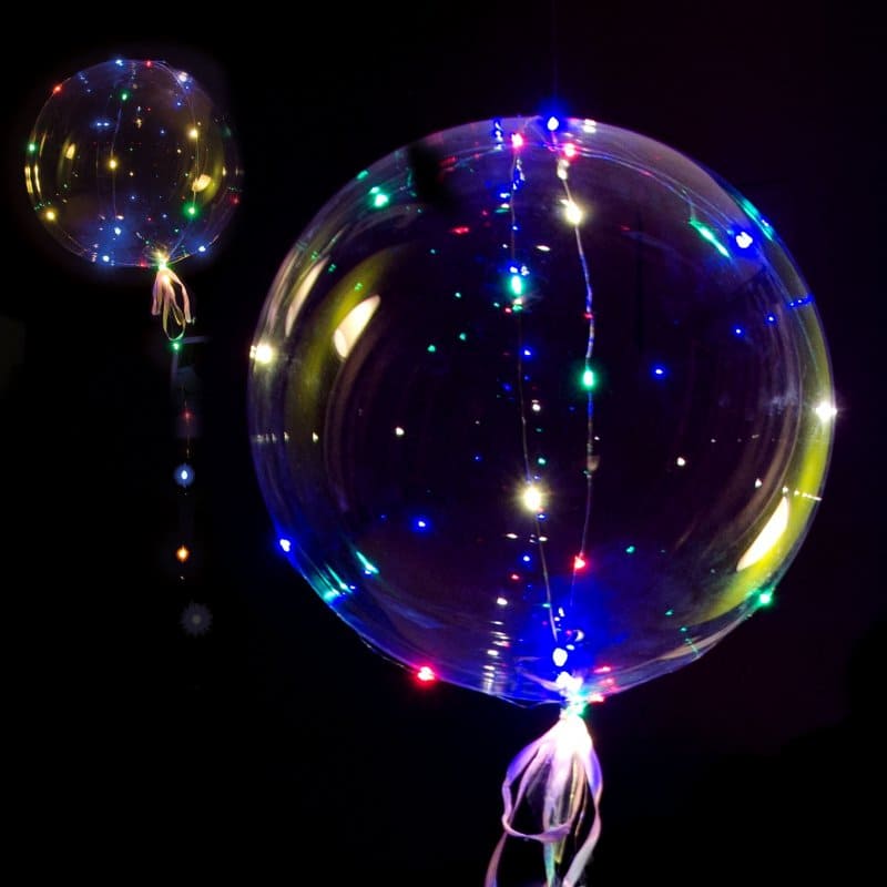 Imagen de Globo latex grande con luces Descripcion: Globo de latex grande con luces sin helio con palito